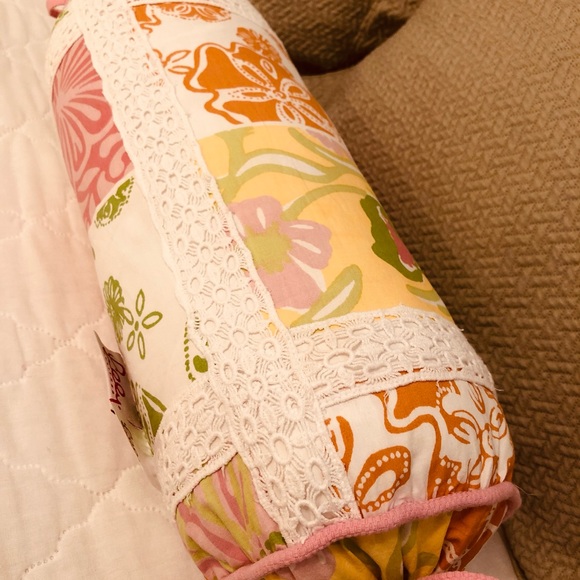 Lilly Pulitzer bolster pillow, 17” L x 22” Around - Picture 5 of 8